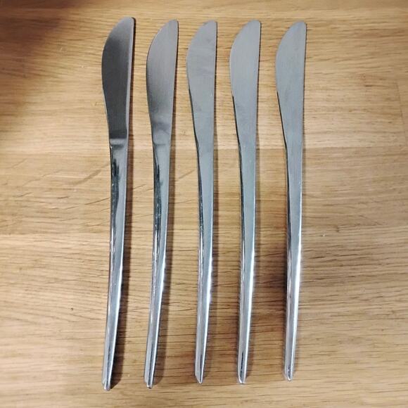 5 WMF Cromargan Nordic 9 3/4" Dinner Knives Knife Stainless Steel - Picture 1 of 6